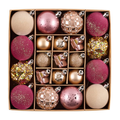 Kaimani 21ct Assorted Shatterproof Christmas Tree Ornaments Set
