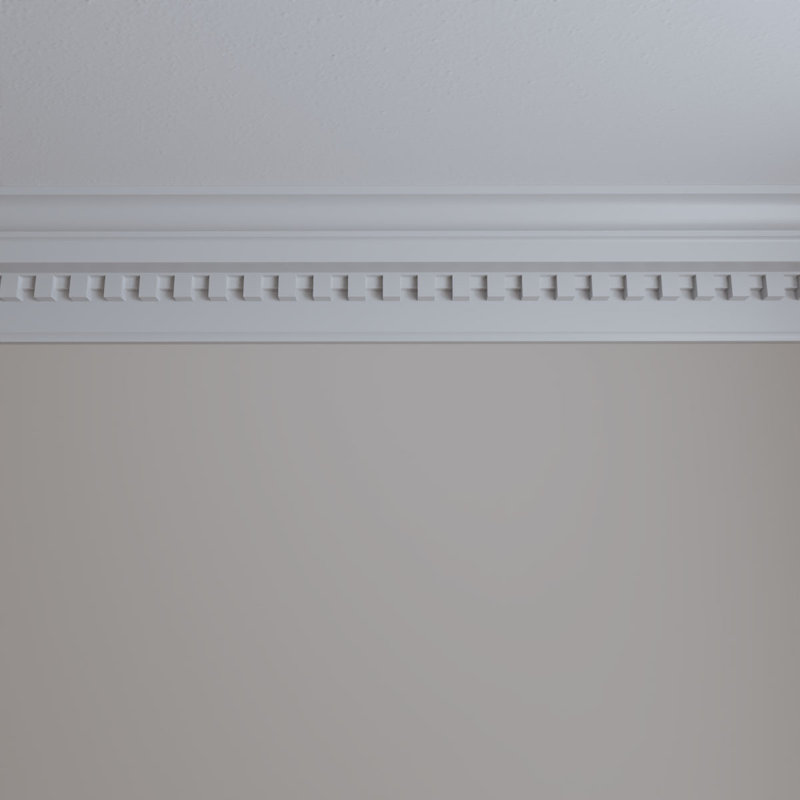 6 3/4"H x 4 3/4"P x 8 3/8"F x 94 1/2"L Dentil Crown Moulding