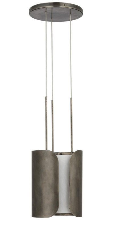 Anne-Marie Barton Armise Pendant with Nova Frost, Mottled Pewter, 245.25" H x 11" W, White