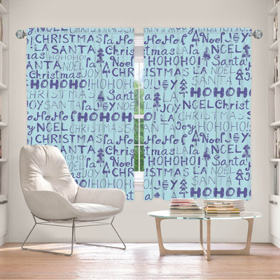 Ensemble de 2 rideaux doublÃ©s pour fenÃªtre, sur mesure, par Metka Hiti - Motif de NoÃ«l