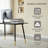 51.18" Black Marble-Style Office Desk-422369378