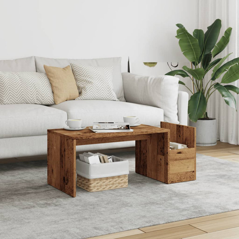 Bithia Four Leg Coffee Table, Old Wood