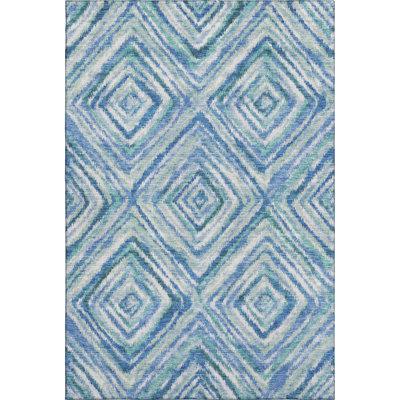 Premium Machine Washable Prisco Blue Rug