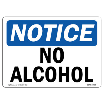 Notice - No Alcohol Sign