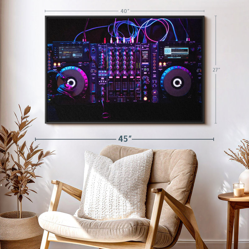 DJ Audio Controller Canvas Print, 27" H x 40" W