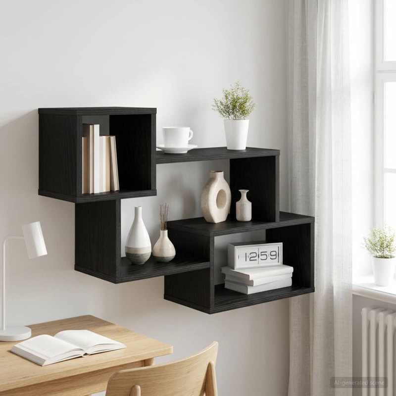  Floating Shelf with Shelf Wall-mounted Engineered Wood Storage Indoor