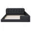 Grand lit plateforme tapissier avec 2 lampes de lecture, noir-1817126376