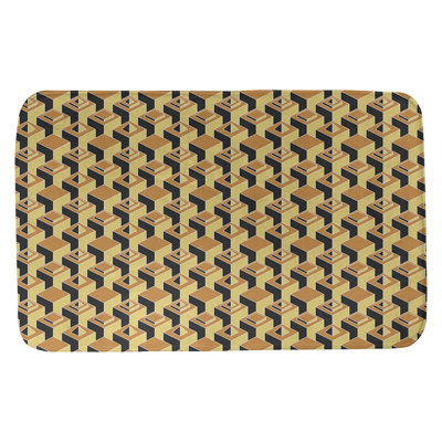 Patricia Geoffrey Two Colour Dark Skyscrapers Pattern Bath Mat