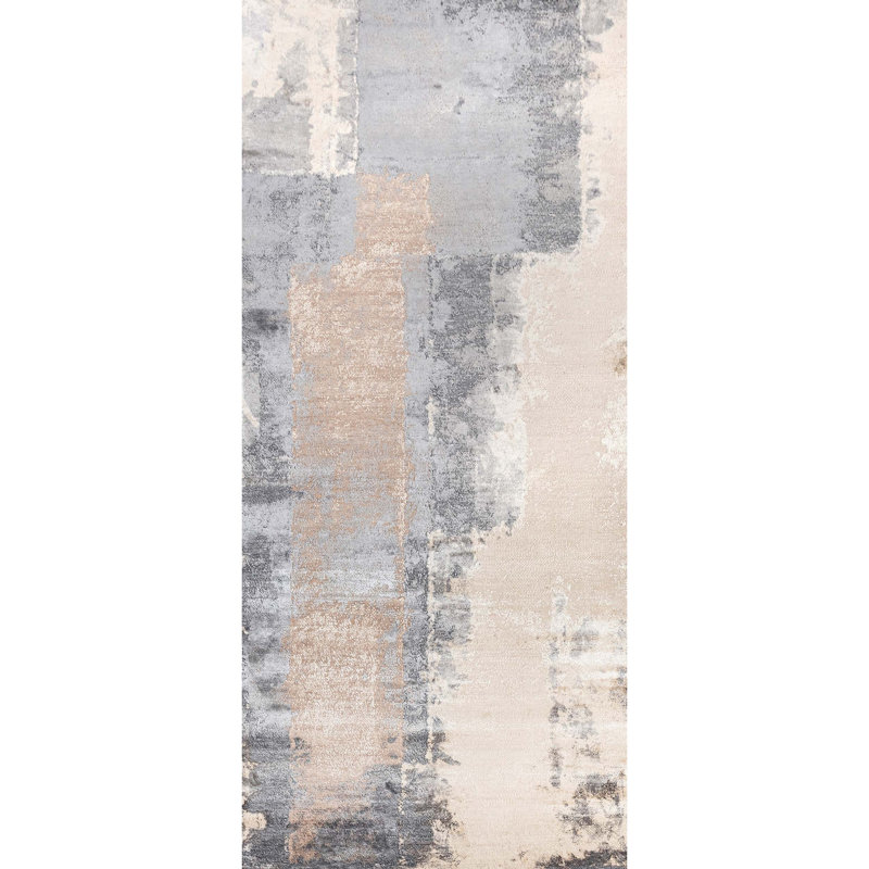 Hand Knotted Abstract Area Rug, Rectangle 8' x 10'