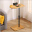 Table d'appoint en bambou à hauteur réglable en forme de C avec fentes pour lit et canapé, parfaite pour la vie moderne