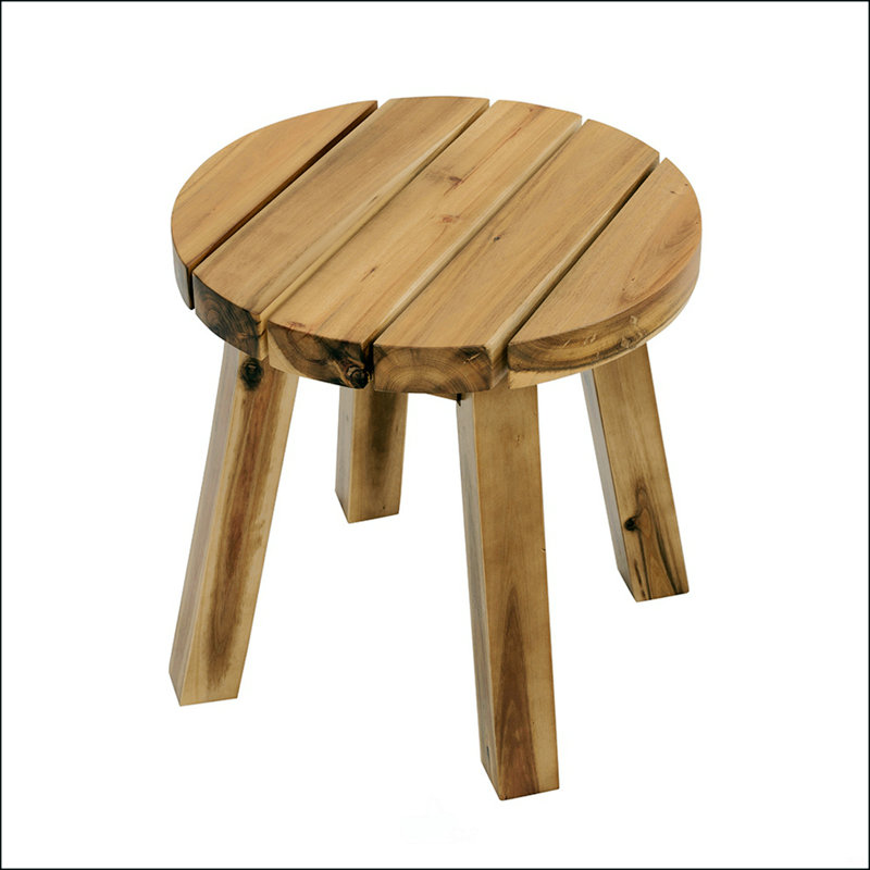 Round Solid Wood Side Table