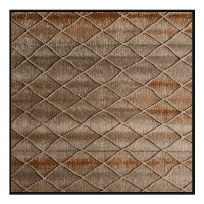 Tapis brun treillis lavable à la machine