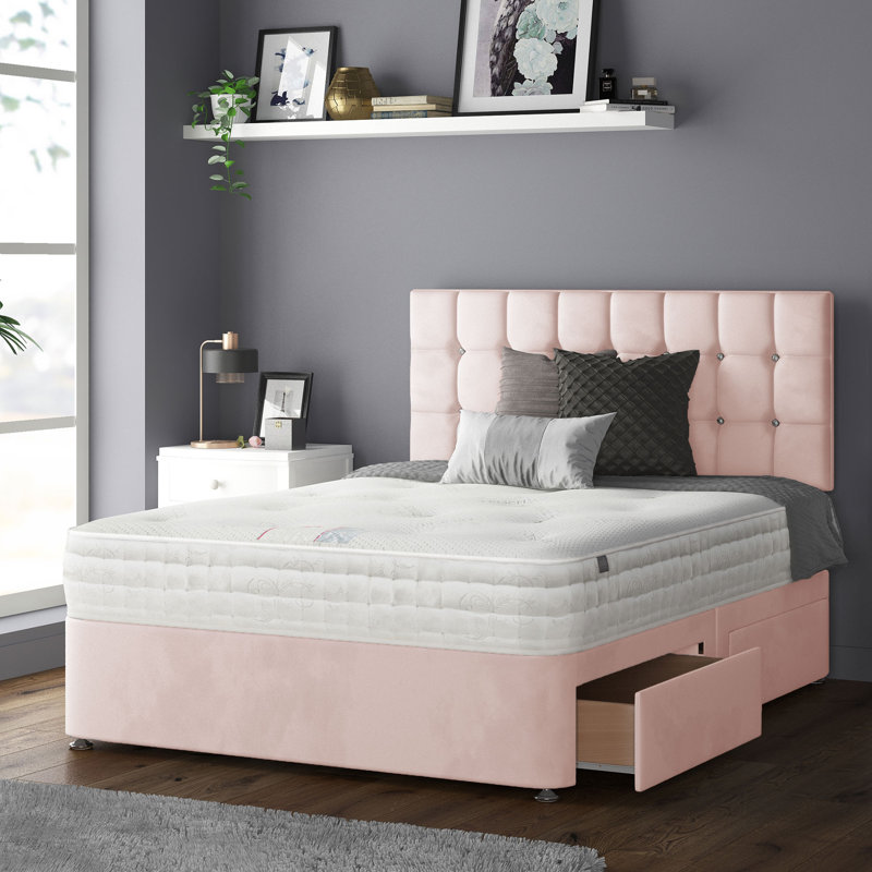 Rochester Upholstered Headboard, Pink, Kingsize (5')