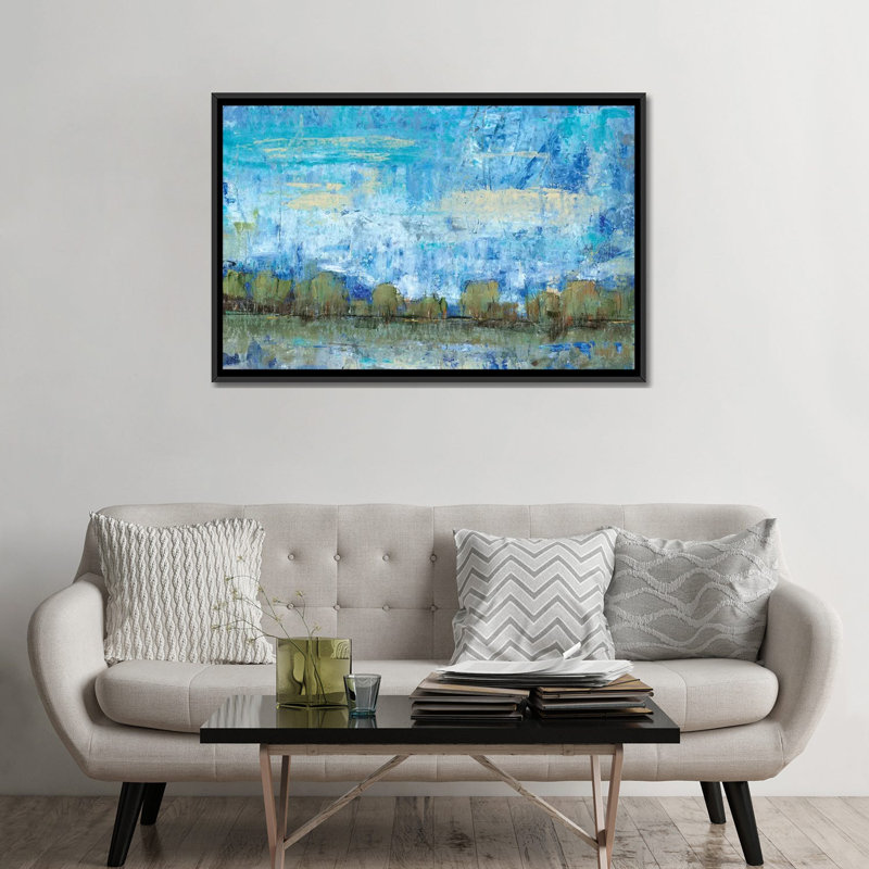 « forest edge ii », impression sur toile, H 18 po x l 26 po x P 1,5 po, Toile avec cadre noir, Pas de tapis