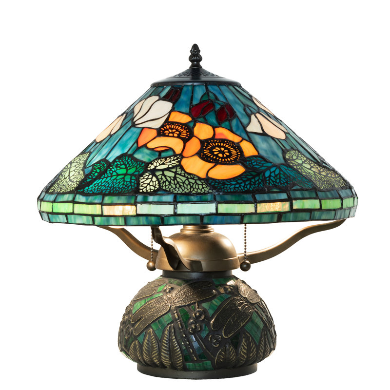 Lampe de table 17 po Tiffany Poppy, Green