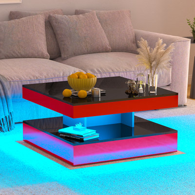 Table basse DEL avec rangement Moderne avec lumières DEL réglables