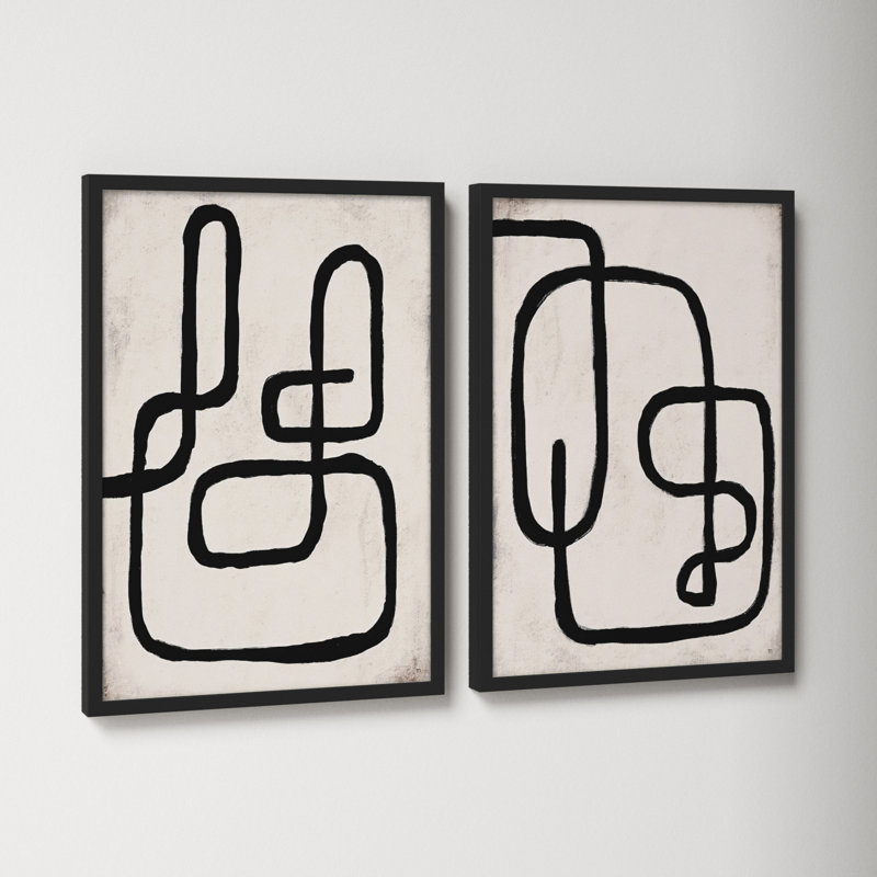 Linework by StudioM, 20" H x 28" W x 1.25" D, Black Framed Paper