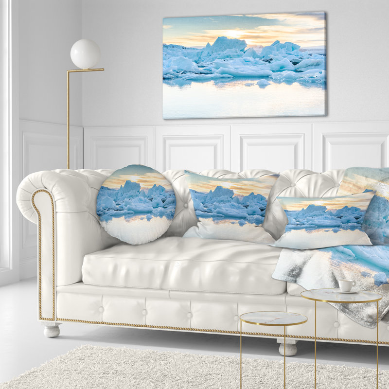 Coussin Icebergs, 18 po x 18 po, Coussin décoratif