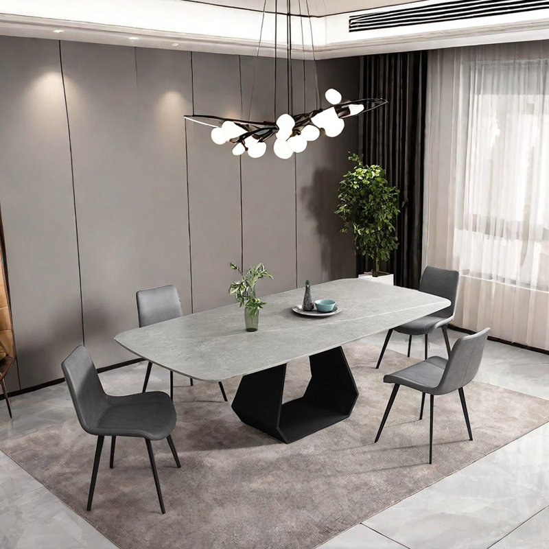 Ensemble de chaises de salle à manger Modern Luxurious Rock Plate, H 29,5 po x L 55,1 po x l 31,4 po