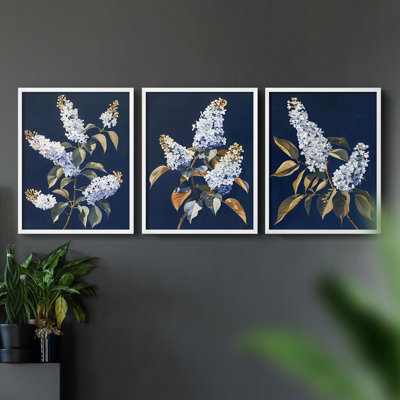 Série d'étude florale - Ensemble de 3 estampes numériques - Prêt à accrocher