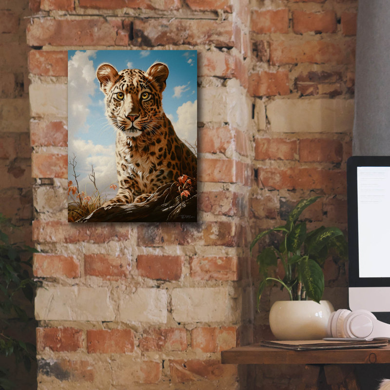 Toile épique «Baby Leopard» par Momart, H 16 po x l 12 po x P 0,75 po