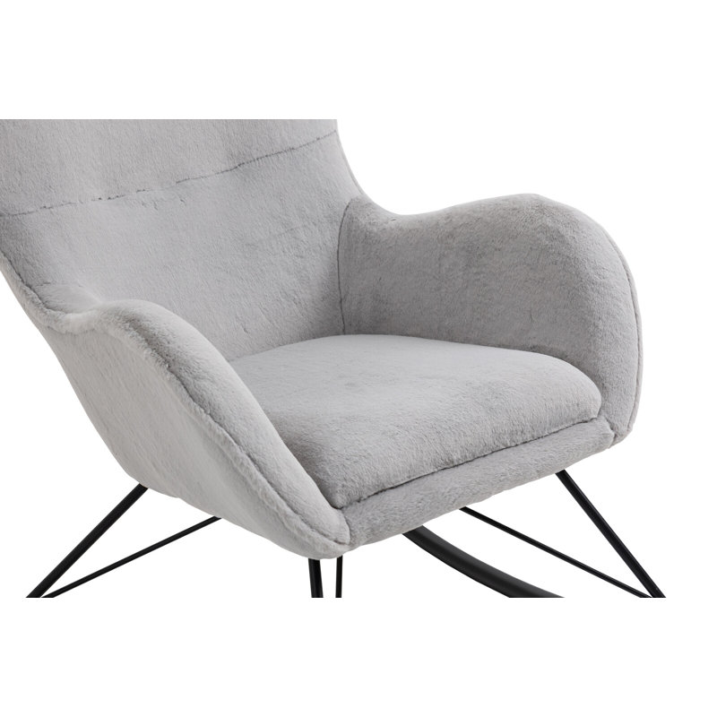 Drusilla Kunstfell Rocking Chair, Light Grey