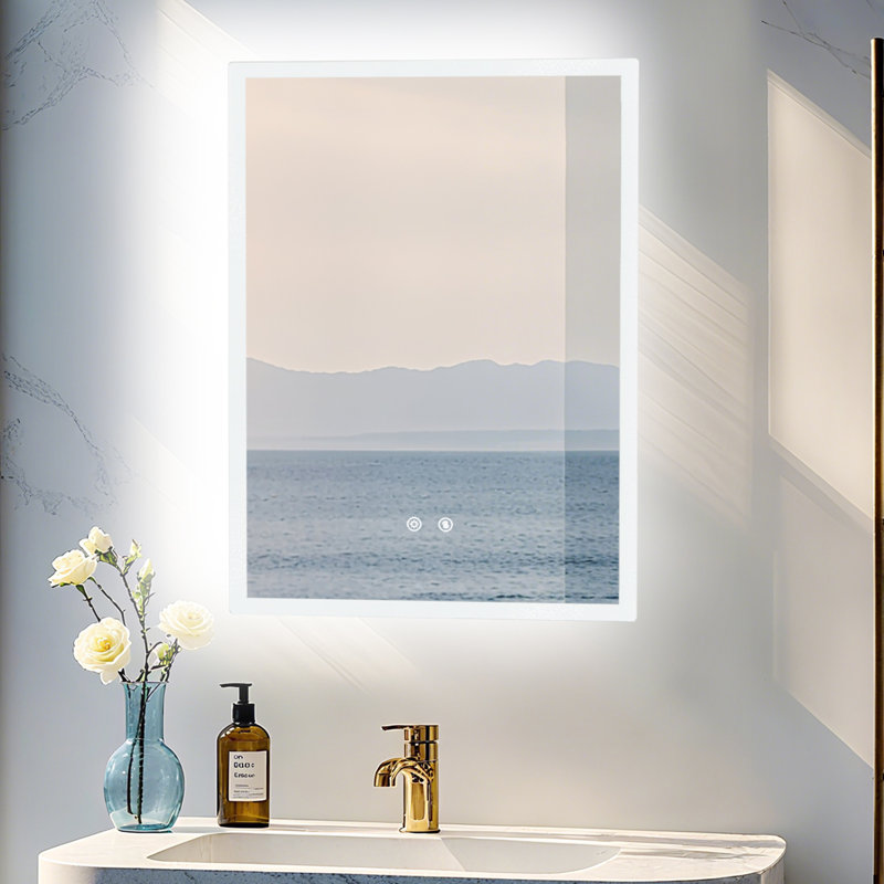 Backlit Led Wall Mirror, 70 cm H x 50 cm W