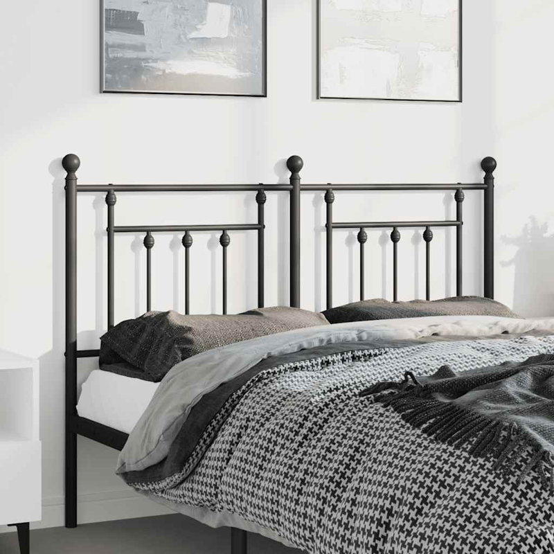 Metal Replace Headboard 140 Cm, 97cm H x 156cm W x 3cm D, Black