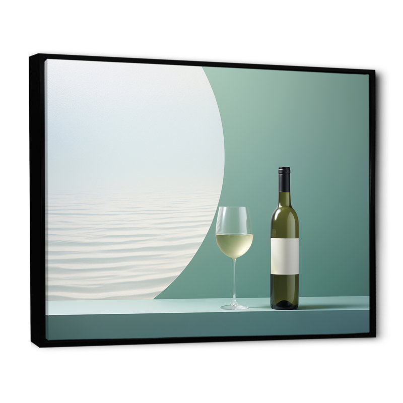 Chablis charme sur toile, Cadre flottant noir, H 16 po x l 32 po x P 1 po