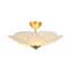 Pleated Flower Bowl Fabric Semi Flush Mount