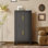 Armoire de rangement polyvalente pour garde-manger avec portes et tablettes réglables pour cuisine