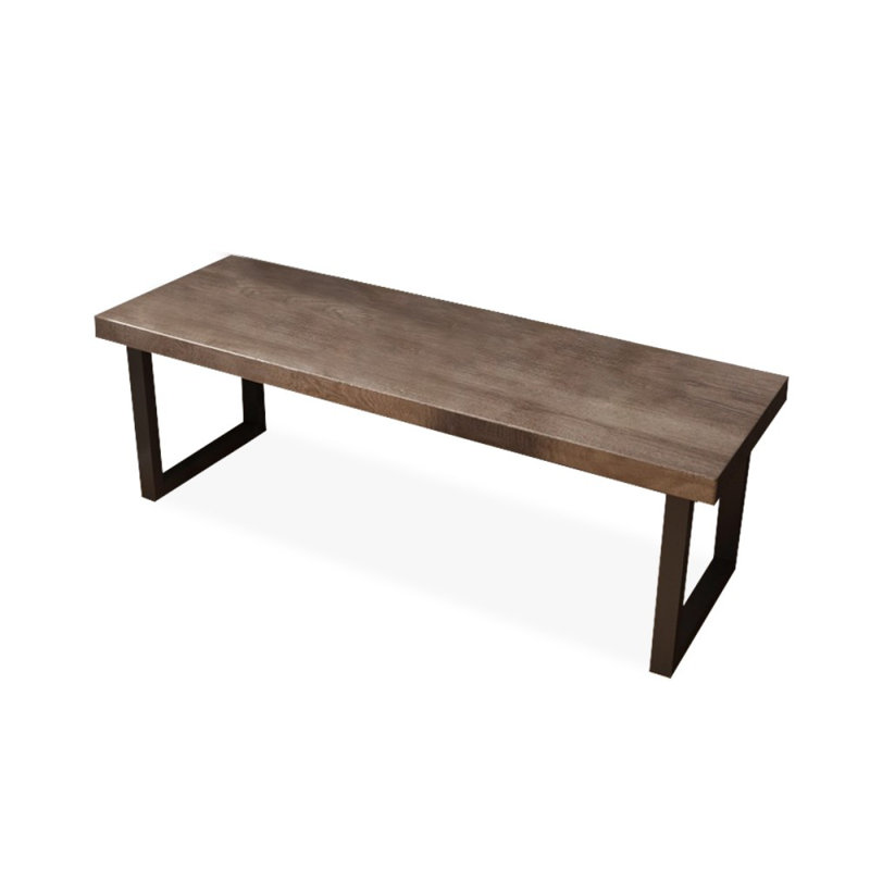 Nut-brown+Black Rectangular Solid Wood+Iron desks, 29.53" H x 78.74" W x 31.5" D