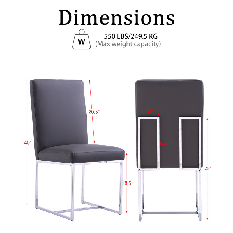 Edivaldo 18.5'' H Faux Leather Upholstered Parsons Chair