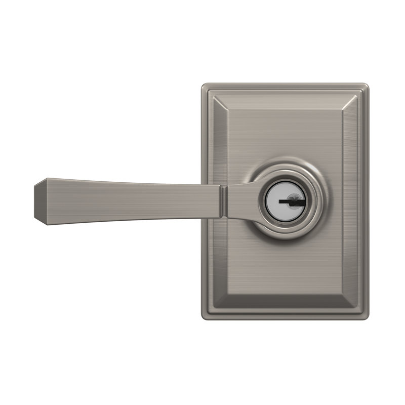 Complete Entry Lever Set with Deadbolt, Satin Nickel