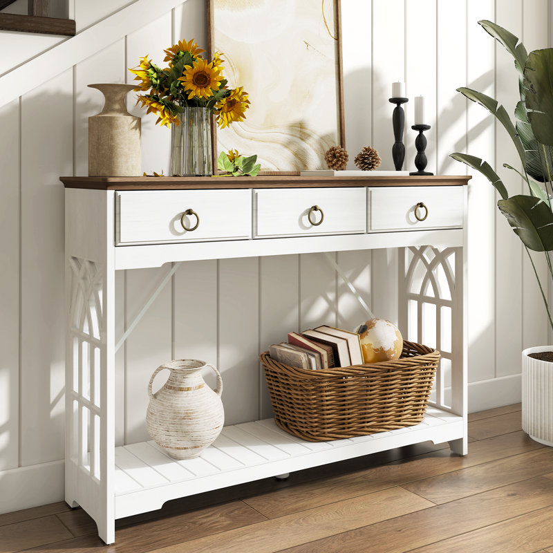 Console Table With Drawers,farmhouse Entryway Table With Storage