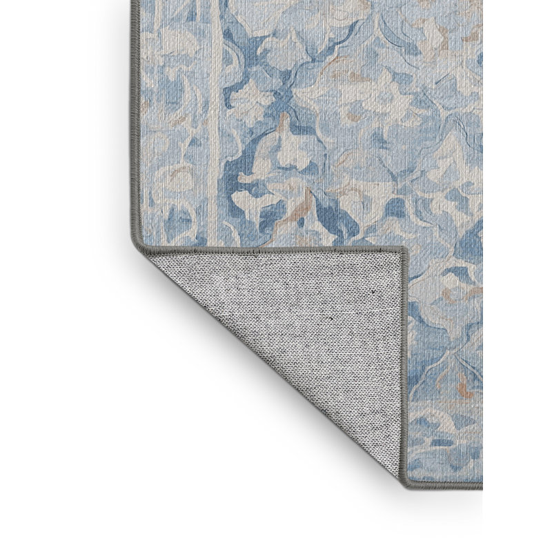 Machine Washable Gray Area Rug, Square 7'