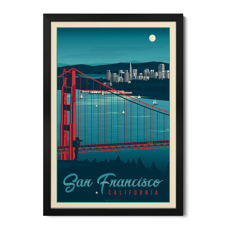 Affiche de voyage de San Francisco, Californie, affiche de qualité supérieure, H 24 po x l 16 po