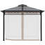 Pavillon de jardin à toit rigide double 9 pi x 10 pi avec filets kaki