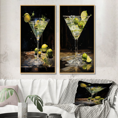 «Dirty Martini Mirage Cocktail», ensemble de 2 reproductions d'art mural