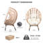 Fauteuil de patio en osier tissé PE avec coussin en rotin de couleur naturelle beige-7953759