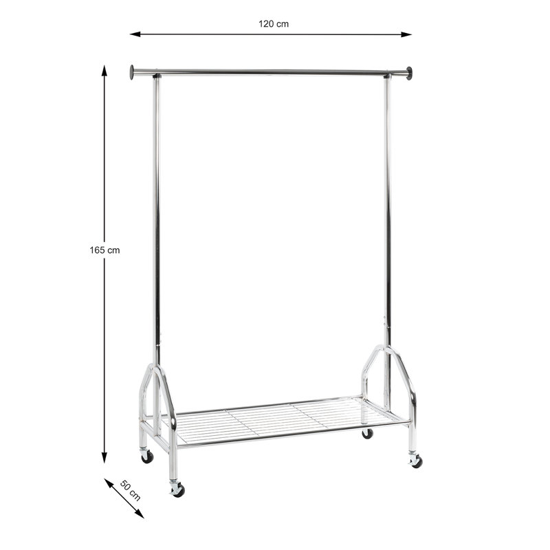 Lichfiled 120cm Rolling Clothing Rack, Chrome