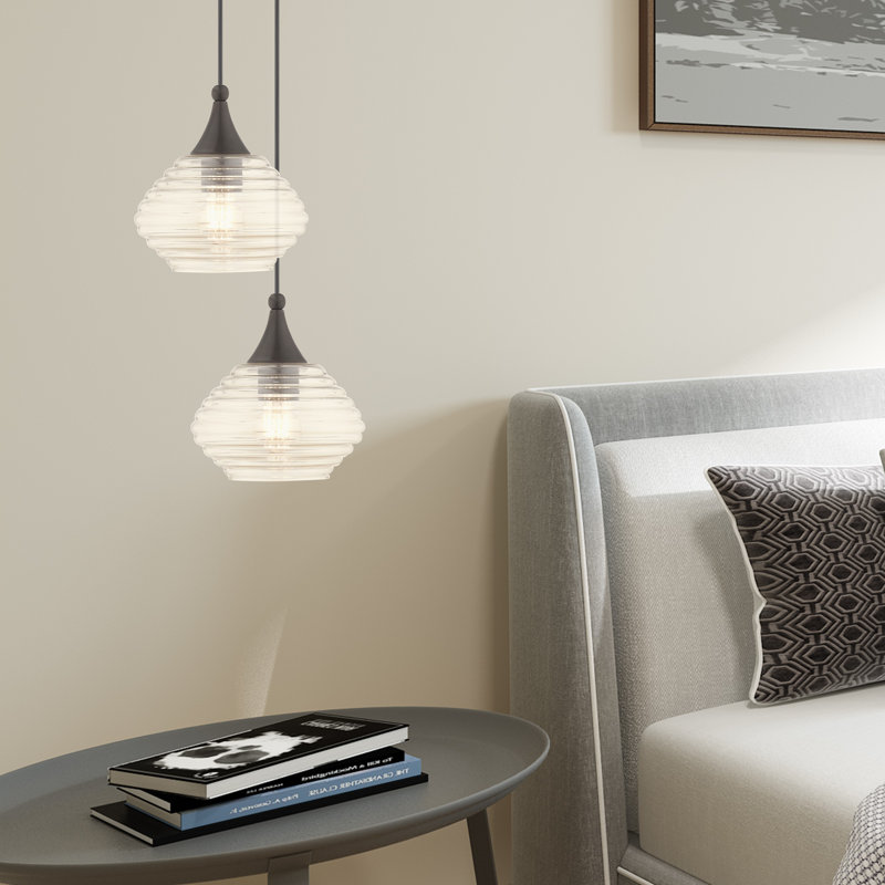 Luminaire suspendu simple à 1 lumière Breylan, Champagne, Bronze anglais