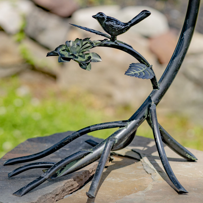 Friedewald Iron Birdbath, Black