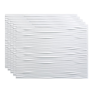 FASÄDE Waves Decorative Vinyl 18in x 24in Backsplash Panel (Set of 5)