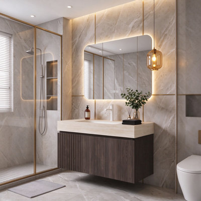 Meuble-lavabo mural simple 36 po avec surface solide 36 po