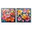 Rose, orange, vibrant, cornouiller I - art mural cornouiller - ensemble d'art mural traditionnel 2 pièces-1387395659-1387395658-1387395662