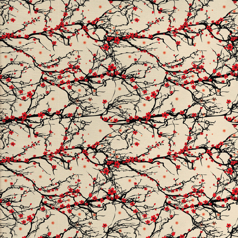 Tissu en fleur de cerise, l 58 po x L 72 po