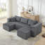 Canapé modulaire compact en velours côtelé compact avec un style minimaliste moderne-231426624-231426639