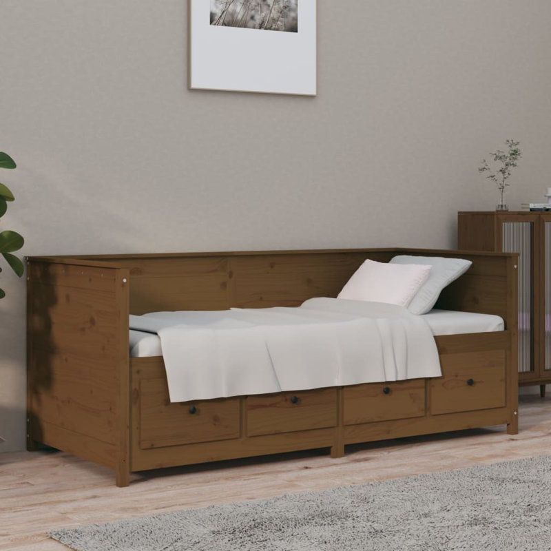 Farreli Solid Wood Ddaybed, Brown, 90 x 190 cm