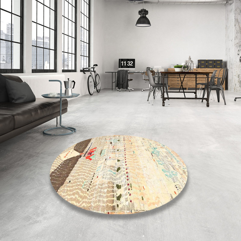 Tapis beige/brun traditionnel O'Donnelly, Rond 4 pi
